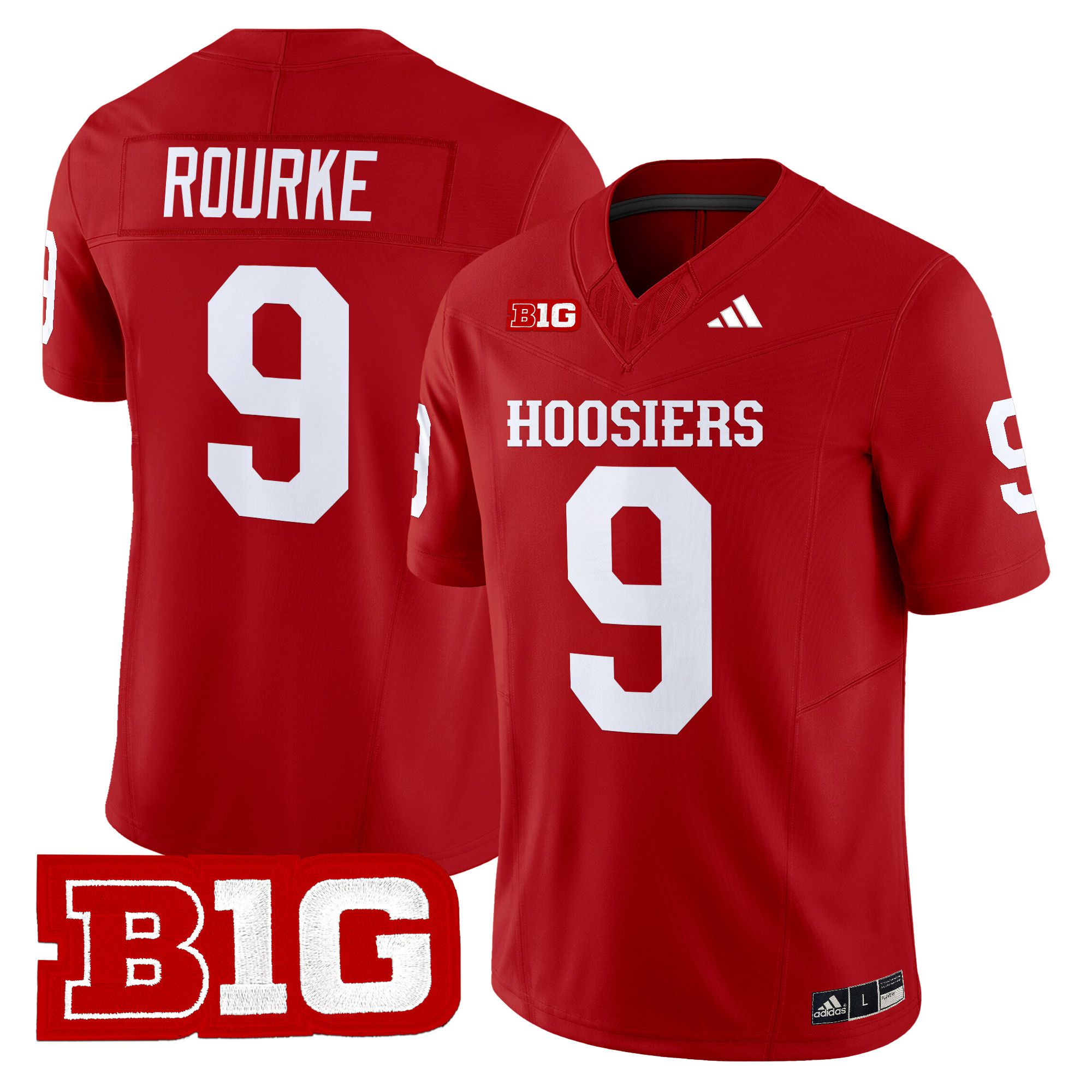 Men Indiana Hoosiers #9 Rourke Red 2024 Vapor Limited NCAA Jersey style 1->->NCAA Jersey